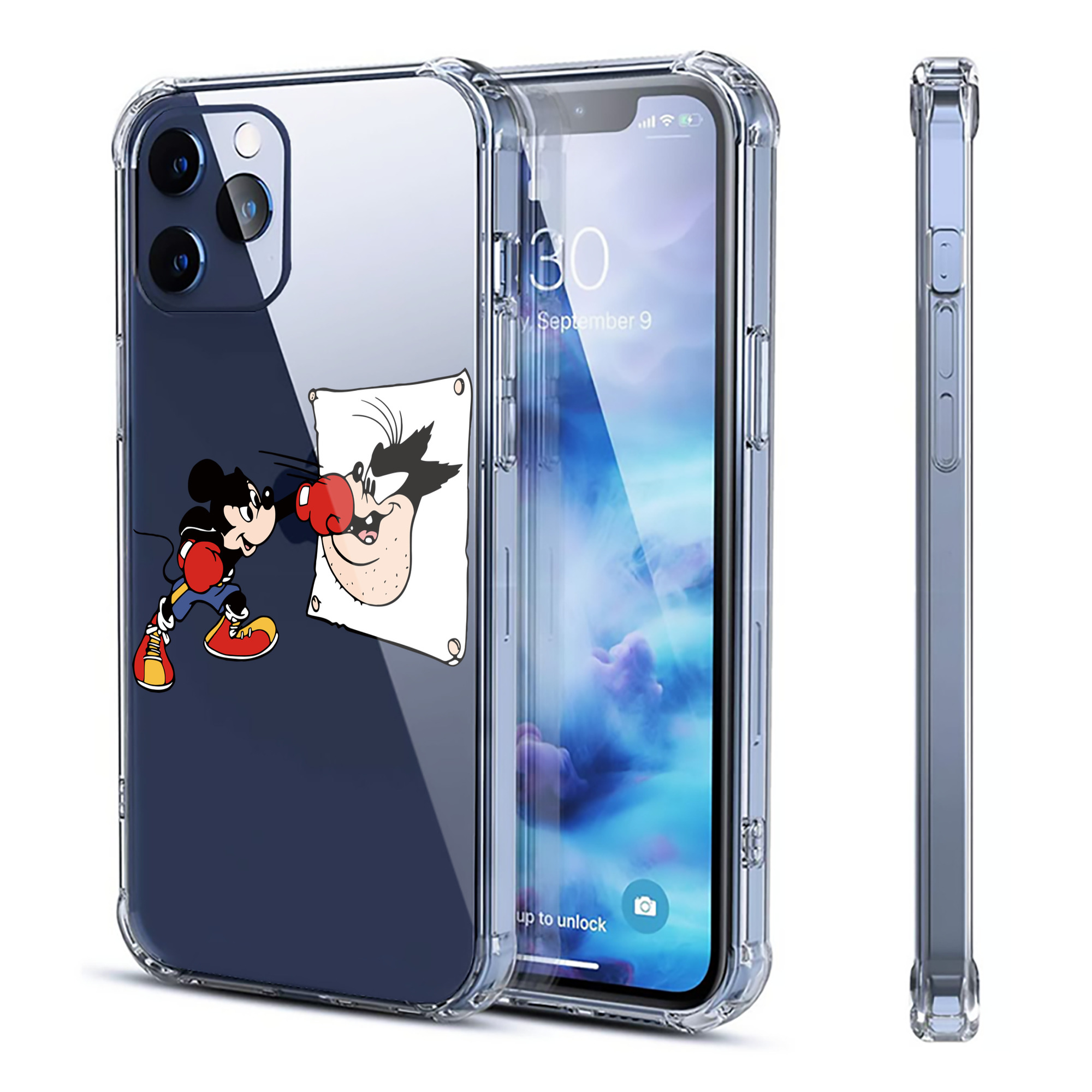 （画像用） ミッキーマウス Mickey Mouse 【iPhone 12シリーズ対応】透明スマホケース（クリアソフトケース）